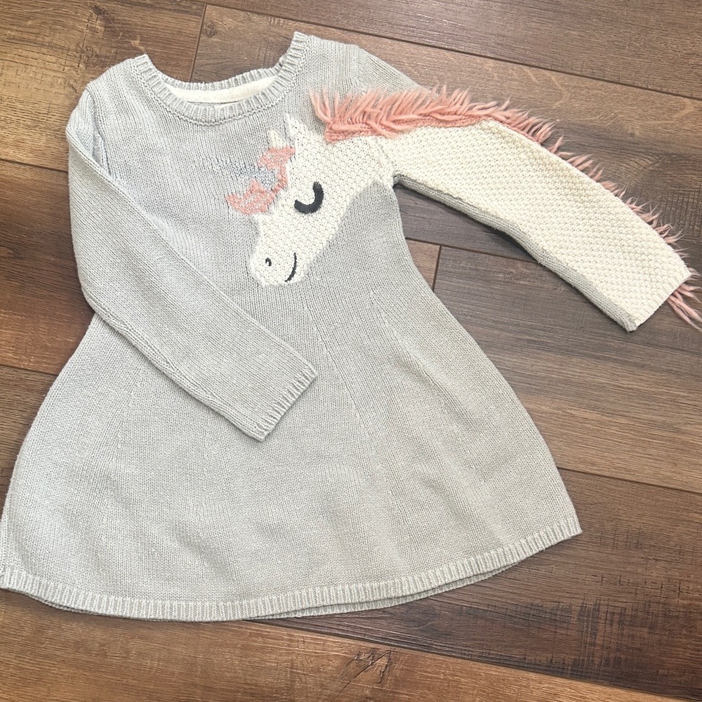 Cynthia Rowley Gray Knit Dress with Unicorn Design